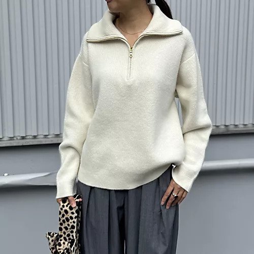 【石毛のりえ/Ishige Norie】の【Marisol別注】ハーフジップニット 人気、トレンドファッション・服の通販 founy(ファニー) 　ファッション　Fashion　レディースファッション　Fashion for Women　トップス・カットソー　Cut & Sew Tops　ニット　Knit Tops & Sweaters　シルバー　Silver, Metallic Silver　ジップ　Zip, Zipper　ミラノリブ　Milano Rib, Milano Stitch　別注　Limited Edition, Custom Order　other-3|ID: prp329100004715388 ipo3291000000034068389