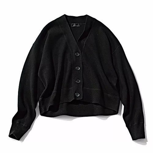 【エムセブンデイズ/M7days】の【東原妙子さんコラボ】着丈が選べるV ネックカーディガン インテリア・キッズ・メンズ・レディースファッション・服の通販 founy(ファニー) 　ファッション　Fashion　レディースファッション　Fashion for Women　トップス・カットソー　Cut & Sew Tops　カーディガン・羽織り　Layered Style Cardigans　おすすめ　Recommended / Our Picks　カーディガン　Cardigan, Knitwear　コラボ　Collaboration, Collab　ショート　Short, Short Length　スウェット / スエット　Sweatshirt, Sweatwear　レギュラー　Regular, Standard Fit　秋　Autumn　ブラック|ID: prp329100004715396 ipo3291000000035826382