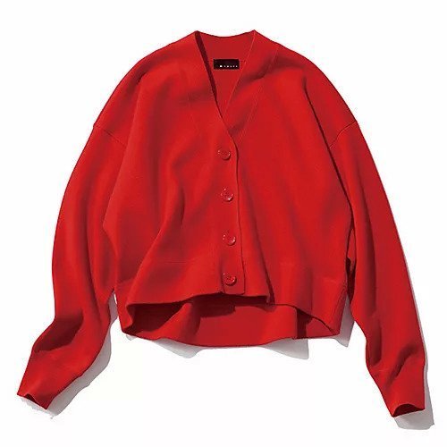 【エムセブンデイズ/M7days】の【東原妙子さんコラボ】着丈が選べるV ネックカーディガン インテリア・キッズ・メンズ・レディースファッション・服の通販 founy(ファニー) 　ファッション　Fashion　レディースファッション　Fashion for Women　トップス・カットソー　Cut & Sew Tops　カーディガン・羽織り　Layered Style Cardigans　おすすめ　Recommended / Our Picks　カーディガン　Cardigan, Knitwear　コラボ　Collaboration, Collab　ショート　Short, Short Length　スウェット / スエット　Sweatshirt, Sweatwear　レギュラー　Regular, Standard Fit　秋　Autumn　レッド|ID: prp329100004715396 ipo3291000000035826388