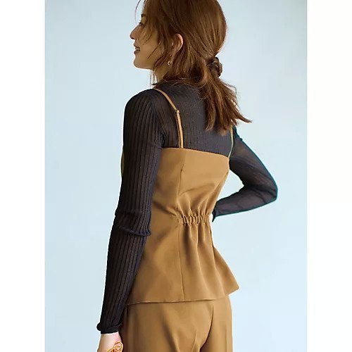 【エムセブンデイズ/M7days】の【東原妙子さんコラボ】腰高見えビスチェ 人気、トレンドファッション・服の通販 founy(ファニー) 　ファッション　Fashion　レディースファッション　Fashion for Women　トップス・カットソー　Cut & Sew Tops　ビスチェ　Bustiers & Corset Tops / Layered Bustier Style　カーディガン　Cardigan, Knitwear　ギャザー　Gathered, Ruffled　コラボ　Collaboration, Collab　シャーリング　Shirring, Ruched　シンプル　Simple, Minimal　ジャケット　Jacket, Outerwear　セットアップ　Set-Up, Coordinated Outfit　バランス　Balance, Style Balance　ビスチェ　Bustier, Corset Top　フィット　Fit, Slim Fit　フロント　Front, Front Design　モダン　Modern, Contemporary　ラップ　Wrap, Wrap Design　エレガント 上品　Elegant　洗える　Machine Washable　other-3|ID: prp329100004715419 ipo3291000000034068599