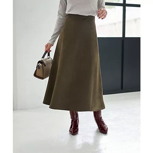 【スタイルデリ/STYLE DELI】のスッキリとしたスエード調Aラインスカート インテリア・キッズ・メンズ・レディースファッション・服の通販 founy(ファニー) 　ファッション　Fashion　レディースファッション　Fashion for Women　スカート　Skirts　Aライン・フレアスカート　A-Line & Flared Skirts　イエロー　Yellow　オレンジ　Orange　ギャザー　Gathered, Ruffled　シンプル　Simple, Minimal　スタイリッシュ　Stylish, Fashionable　ストレッチ　Stretch, Stretchy Fabric　スリット　Slit, Slit Detail　スリム　Slim, Slim Fit　タイツ　Tights, Legwear　定番　Standard, Basic Item　なめらか　Smooth, Silky Texture　ポケット　Pocket, Pocket Detail　マキシ　Maxi, Full Length　ループ　Loop, Loop Knit　エレガント 上品　Elegant　カーキ|ID: prp329100004715421 ipo3291000000034068609