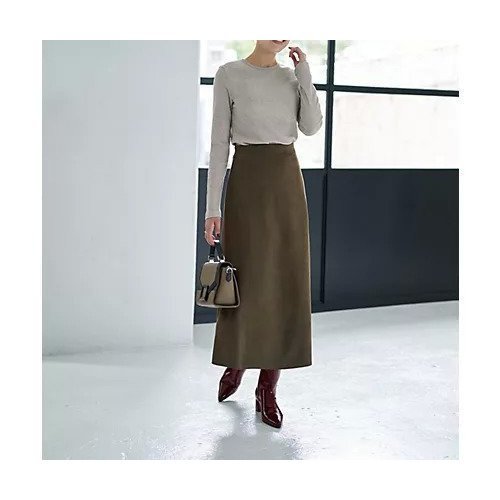 【スタイルデリ/STYLE DELI】のスッキリとしたスエード調Aラインスカート 人気、トレンドファッション・服の通販 founy(ファニー) 　ファッション　Fashion　レディースファッション　Fashion for Women　スカート　Skirts　Aライン・フレアスカート　A-Line & Flared Skirts　イエロー　Yellow　オレンジ　Orange　ギャザー　Gathered, Ruffled　シンプル　Simple, Minimal　スタイリッシュ　Stylish, Fashionable　ストレッチ　Stretch, Stretchy Fabric　スリット　Slit, Slit Detail　スリム　Slim, Slim Fit　タイツ　Tights, Legwear　定番　Standard, Basic Item　なめらか　Smooth, Silky Texture　ポケット　Pocket, Pocket Detail　マキシ　Maxi, Full Length　ループ　Loop, Loop Knit　エレガント 上品　Elegant　other-2|ID: prp329100004715421 ipo3291000000034068611