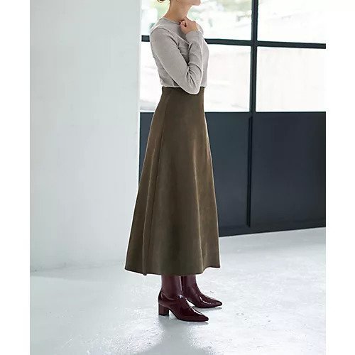 【スタイルデリ/STYLE DELI】のスッキリとしたスエード調Aラインスカート 人気、トレンドファッション・服の通販 founy(ファニー) 　ファッション　Fashion　レディースファッション　Fashion for Women　スカート　Skirts　Aライン・フレアスカート　A-Line & Flared Skirts　イエロー　Yellow　オレンジ　Orange　ギャザー　Gathered, Ruffled　シンプル　Simple, Minimal　スタイリッシュ　Stylish, Fashionable　ストレッチ　Stretch, Stretchy Fabric　スリット　Slit, Slit Detail　スリム　Slim, Slim Fit　タイツ　Tights, Legwear　定番　Standard, Basic Item　なめらか　Smooth, Silky Texture　ポケット　Pocket, Pocket Detail　マキシ　Maxi, Full Length　ループ　Loop, Loop Knit　エレガント 上品　Elegant　other-3|ID: prp329100004715421 ipo3291000000034068613