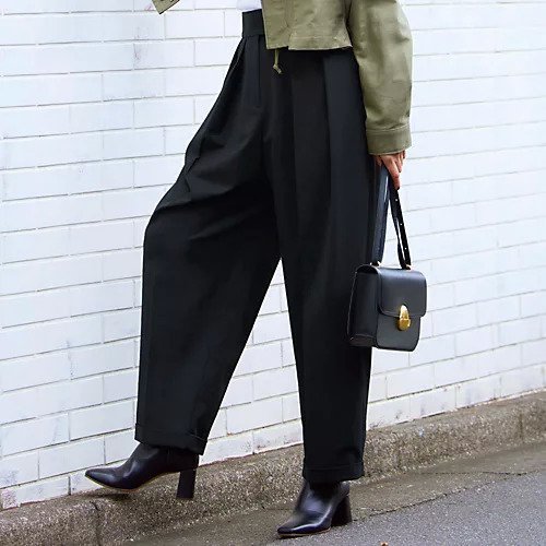 【カデュネ/CADUNE】の【Marisol別注】[マシンウォッシャブル]ハイウエストタックパンツ 人気、トレンドファッション・服の通販 founy(ファニー) 　ファッション　Fashion　レディースファッション　Fashion for Women　パンツ　Pants & Trousers　シンプル　Simple, Minimal　ストレッチ　Stretch, Stretchy Fabric　センター　Center, Center Line　ロールアップ　Roll-Up, Cuffed Hem　ワイド　Wide, Wide Fit　別注　Limited Edition, Custom Order　洗える　Machine Washable　other-2|ID: prp329100004715434 ipo3291000000034068697