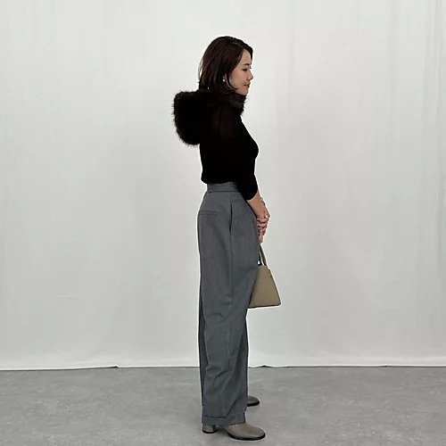 【カデュネ/CADUNE】の【Marisol別注】[マシンウォッシャブル]ハイウエストタックパンツ 人気、トレンドファッション・服の通販 founy(ファニー) 　ファッション　Fashion　レディースファッション　Fashion for Women　パンツ　Pants & Trousers　シンプル　Simple, Minimal　ストレッチ　Stretch, Stretchy Fabric　センター　Center, Center Line　ロールアップ　Roll-Up, Cuffed Hem　ワイド　Wide, Wide Fit　別注　Limited Edition, Custom Order　洗える　Machine Washable　other-3|ID: prp329100004715434 ipo3291000000035060000