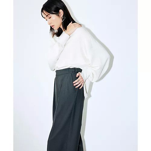 【イーバイエクラ/E by eclat】の【斉藤くみさんコラボ】裏起毛サイドベルトつきタックパンツ 人気、トレンドファッション・服の通販 founy(ファニー) 　ファッション　Fashion　レディースファッション　Fashion for Women　パンツ　Pants & Trousers　ベルト&ウエストマーク　Belts & Waist Accessories　コラボ　Collaboration, Collab　トレンド　Trend, Trending Now　ワイド　Wide, Wide Fit　エレガント 上品　Elegant　洗える　Machine Washable　other-3|ID: prp329100004715445 ipo3291000000034068763