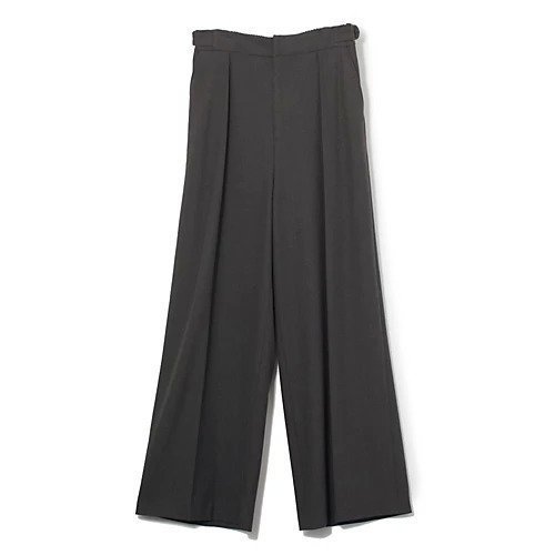 【イーバイエクラ/E by eclat】の【斉藤くみさんコラボ】裏起毛サイドベルトつきタックパンツ インテリア・キッズ・メンズ・レディースファッション・服の通販 founy(ファニー) 　ファッション　Fashion　レディースファッション　Fashion for Women　パンツ　Pants & Trousers　ベルト&ウエストマーク　Belts & Waist Accessories　コラボ　Collaboration, Collab　トレンド　Trend, Trending Now　ワイド　Wide, Wide Fit　エレガント 上品　Elegant　洗える　Machine Washable　チャコールグレー2|ID: prp329100004715445 ipo3291000000034210590