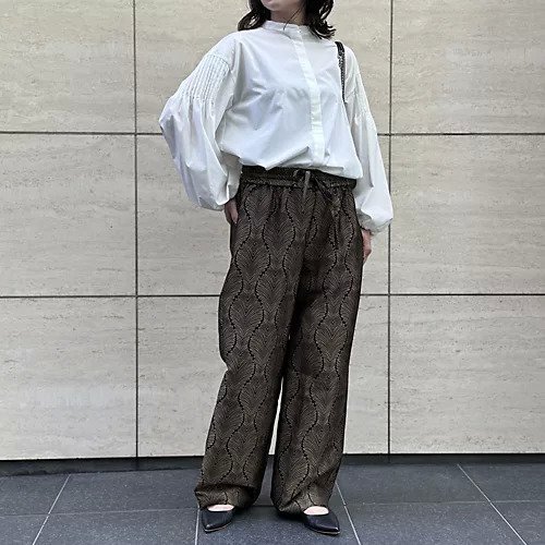 【ドロウェル/drawell】のリーフジャガードドロストパンツ 人気、トレンドファッション・服の通販 founy(ファニー) 　ファッション　Fashion　レディースファッション　Fashion for Women　パンツ　Pants & Trousers　ジャカード／ジャガード　Jacquard, Woven Pattern　ストレート　Straight, Straight Cut　ポケット　Pocket, Pocket Detail　リーフ　Leaf, Botanical Leaf　人気　Popular, Best Seller　定番　Standard, Basic Item　other-3|ID: prp329100004715449 ipo3291000000034068787
