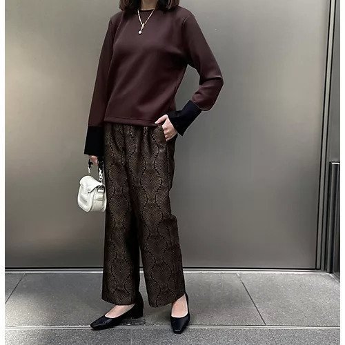 【ドロウェル/drawell】のリーフジャガードドロストパンツ 人気、トレンドファッション・服の通販 founy(ファニー) 　ファッション　Fashion　レディースファッション　Fashion for Women　パンツ　Pants & Trousers　ジャカード／ジャガード　Jacquard, Woven Pattern　ストレート　Straight, Straight Cut　ポケット　Pocket, Pocket Detail　リーフ　Leaf, Botanical Leaf　人気　Popular, Best Seller　定番　Standard, Basic Item　other-3|ID: prp329100004715449 ipo3291000000034220026