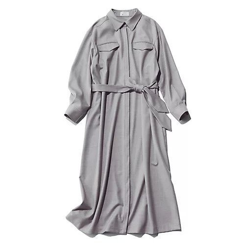 【エムセブンデイズ/M7days】のタイつきハリ感コート風ワンピース インテリア・キッズ・メンズ・レディースファッション・服の通販 founy(ファニー) 　ファッション　Fashion　レディースファッション　Fashion for Women　アウター　Coat / Outerwear Collection　コート・ロングコート・ピーコート　Long Coats, Peacoats & More　ストレッチ　Stretch, Stretchy Fabric　バランス　Balance, Style Balance　ポケット　Pocket, Pocket Detail　メタル　Metal, Metal Parts　ロング　Long, Long-Length　洗える　Machine Washable　ライトグレー|ID: prp329100004715461 ipo3291000000034068879