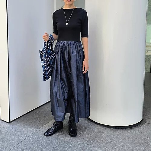 【プルミエ アロンディスモン/1er Arrondissement】の【Marisol別注】ニットドッキングワンピース 人気、トレンドファッション・服の通販 founy(ファニー) 　ファッション　Fashion　レディースファッション　Fashion for Women　ワンピース　Dresses　おすすめ　Recommended / Our Picks　コンパクト　Compact, Small Size　ジャケット　Jacket, Outerwear　タフタ　Taffeta, Structured Fabric　ドッキング　Docking, Mixed Material　フォルム　Silhouette, Form　フレア　Flare, Flared　ブルゾン　Blouson, Bomber Jacket　エレガント 上品　Elegant　別注　Limited Edition, Custom Order　other-2|ID: prp329100004715465 ipo3291000000034068901