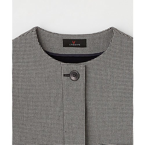 【レキュップ/LEQUIPE】のバイカラーチェックジャケット 人気、トレンドファッション・服の通販 founy(ファニー) 　ファッション　Fashion　レディースファッション　Fashion for Women　アウター　Coat / Outerwear Collection　レディースジャケット・軽アウター　Jackets　インナー　Innerwear　ウォーム　Warm Fabric　ジャケット　Jacket, Outerwear　ハウンドトゥース　Houndstooth, Dogtooth Check　ポケット　Pocket, Pocket Detail　無地　Plain, Solid Color　other-3|ID: prp329100004715477 ipo3291000000034068983