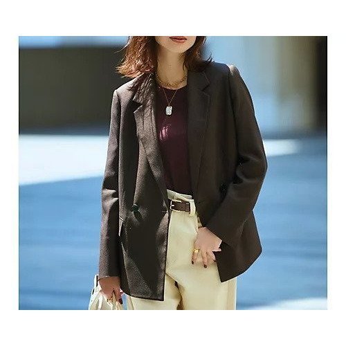 【エムセブンデイズ/M7days】のすっきり見えダブルテーラードジャケット 人気、トレンドファッション・服の通販 founy(ファニー) 　ファッション　Fashion　レディースファッション　Fashion for Women　アウター　Coat / Outerwear Collection　レディースジャケット・軽アウター　Jackets　テーラードジャケット / 通勤・きれいめスタイル　Tailored Jackets & Blazers　シンプル　Simple, Minimal　ジャケット　Jacket, Outerwear　ダブル　Double, Double-Breasted　デニム　Denim, Jeans Material　トレンド　Trend, Trending Now　ベーシック　Basic, Essential　メランジ　Melange, Mixed Yarn　ビジネス 仕事 通勤　Business / Work / Commuting　洗える　Machine Washable　other-2|ID: prp329100004715480 ipo3291000000034068995