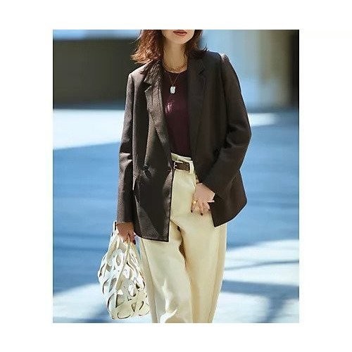 【エムセブンデイズ/M7days】のすっきり見えダブルテーラードジャケット 人気、トレンドファッション・服の通販 founy(ファニー) 　ファッション　Fashion　レディースファッション　Fashion for Women　アウター　Coat / Outerwear Collection　レディースジャケット・軽アウター　Jackets　テーラードジャケット / 通勤・きれいめスタイル　Tailored Jackets & Blazers　シンプル　Simple, Minimal　ジャケット　Jacket, Outerwear　ダブル　Double, Double-Breasted　デニム　Denim, Jeans Material　トレンド　Trend, Trending Now　ベーシック　Basic, Essential　メランジ　Melange, Mixed Yarn　ビジネス 仕事 通勤　Business / Work / Commuting　洗える　Machine Washable　other-3|ID: prp329100004715480 ipo3291000000034068996