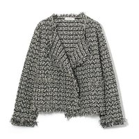 【イーバイエクラ/E by eclat】のツイード風ニットガウンジャケット 人気、トレンドファッション・服の通販 founy(ファニー) ファッション Fashion レディースファッション Fashion for Women アウター Coat / Outerwear Collection レディースジャケット・軽アウター Jackets ガウン Gown, Robe ジャケット Jacket, Outerwear ツイード Twill, Twill Weave フリンジ Fringe, Tassel ボトム Bottoms, Lower Wear ミックス Mix, Mixed Style モダン Modern, Contemporary 洗える Machine Washable 軽量 Lightweight, Ultra Light |ID:prp329100004715483