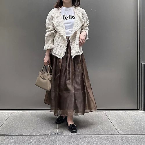 【イーバイエクラ/E by eclat】のツイード風ニットガウンジャケット 人気、トレンドファッション・服の通販 founy(ファニー) 　ファッション　Fashion　レディースファッション　Fashion for Women　アウター　Coat / Outerwear Collection　レディースジャケット・軽アウター　Jackets　ガウン　Gown, Robe　ジャケット　Jacket, Outerwear　ツイード　Twill, Twill Weave　フリンジ　Fringe, Tassel　ボトム　Bottoms, Lower Wear　ミックス　Mix, Mixed Style　モダン　Modern, Contemporary　洗える　Machine Washable　軽量　Lightweight, Ultra Light　other-3|ID: prp329100004715483 ipo3291000000034069012