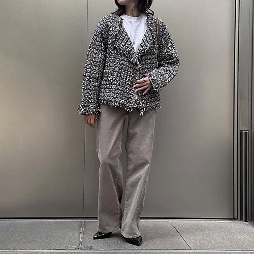 【イーバイエクラ/E by eclat】のツイード風ニットガウンジャケット 人気、トレンドファッション・服の通販 founy(ファニー) 　ファッション　Fashion　レディースファッション　Fashion for Women　アウター　Coat / Outerwear Collection　レディースジャケット・軽アウター　Jackets　ガウン　Gown, Robe　ジャケット　Jacket, Outerwear　ツイード　Twill, Twill Weave　フリンジ　Fringe, Tassel　ボトム　Bottoms, Lower Wear　ミックス　Mix, Mixed Style　モダン　Modern, Contemporary　洗える　Machine Washable　軽量　Lightweight, Ultra Light　other-3|ID: prp329100004715483 ipo3291000000035013496