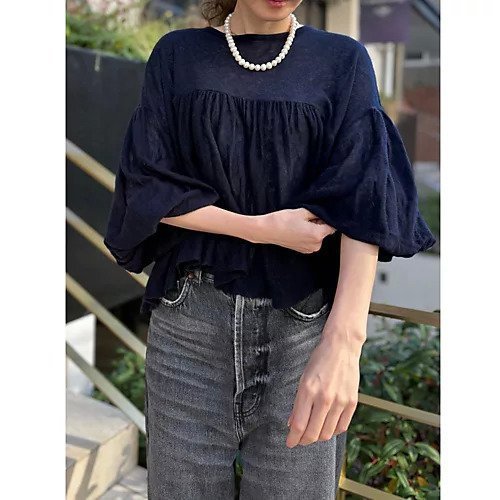 【カレンソロジー/Curensology】の【LEE別注】フラッフィーギャザーニットプルオーバー 人気、トレンドファッション・服の通販 founy(ファニー) ファッション Fashion レディースファッション Fashion for Women トップス・カットソー Cut & Sew Tops ニット Knit Tops & Sweaters カジュアルプルオーバー・ニットトップス Pullovers & Knit Tops / Casual Pullovers ギャザー Gathered, Ruffled シアー Sheer, See-Through バランス Balance, Style Balance フレア Flare, Flared エレガント 上品 Elegant 別注 Limited Edition, Custom Order other-2|ID: prp329100004717770 ipo3291000000035292121