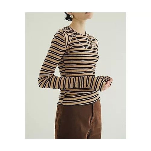 【クラネ/CLANE】のLAYERED SHOULDER CUT TOPS 人気、トレンドファッション・服の通販 founy(ファニー) 　ファッション　Fashion　レディースファッション　Fashion for Women　トップス・カットソー　Cut & Sew Tops　2025年　2025　2025-2026秋冬・A/W　Autumn/Winter 2025–26 AW25–26　インナー　Innerwear　コンパクト　Compact, Small Size　シンプル　Simple, Minimal　ストレッチ　Stretch, Stretchy Fabric　ベーシック　Basic, Essential　ボーダー　Border, Stripe　ランダム　Random, Irregular　other-3|ID: prp329100004717771 ipo3291000000034089815