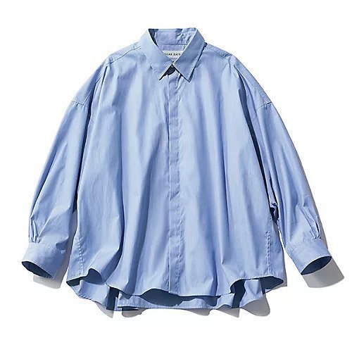 【トゥエルブクローゼット/12closet】の【DEAR DAYS】【洗える】バックフレアオーバーシャツ インテリア・キッズ・メンズ・レディースファッション・服の通販 founy(ファニー) 　ファッション　Fashion　レディースファッション　Fashion for Women　トップス・カットソー　Cut & Sew Tops　シャツ・ブラウス・オフィスカジュアル　Elegant Blouses & Button-Ups　バッグ　Bags　ギャザー　Gathered, Ruffled　ストライプ　Stripe, Striped Pattern　フロント　Front, Front Design　ヨーク　Yoke, Yoke Design　ワイド　Wide, Wide Fit　定番　Standard, Basic Item　洗える　Machine Washable　ブルー|ID: prp329100004717776 ipo3291000000034089838