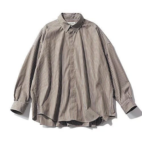 【トゥエルブクローゼット/12closet】の【DEAR DAYS】【洗える】バックフレアオーバーシャツ インテリア・キッズ・メンズ・レディースファッション・服の通販 founy(ファニー) 　ファッション　Fashion　レディースファッション　Fashion for Women　トップス・カットソー　Cut & Sew Tops　シャツ・ブラウス・オフィスカジュアル　Elegant Blouses & Button-Ups　バッグ　Bags　ギャザー　Gathered, Ruffled　ストライプ　Stripe, Striped Pattern　フロント　Front, Front Design　ヨーク　Yoke, Yoke Design　ワイド　Wide, Wide Fit　定番　Standard, Basic Item　洗える　Machine Washable　モカストライプ|ID: prp329100004717776 ipo3291000000034089840