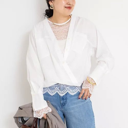 【ノーリーズソフィー/NOLLEY'S sophi】のウォッシャブルタイプライターVネック2WAYシャツ インテリア・キッズ・メンズ・レディースファッション・服の通販 founy(ファニー) 　ファッション　Fashion　レディースファッション　Fashion for Women　トップス・カットソー　Cut & Sew Tops　シャツ・ブラウス・オフィスカジュアル　Elegant Blouses & Button-Ups　Vネックトップス　V-Neck Tops / V-Cut Neckline Shirts　2025年　2025　2025-2026秋冬・A/W　Autumn/Winter 2025–26 AW25–26　カシュクール　Wrap Design　シンプル　Simple, Minimal　タイプライター　Typewriter Fabric, Crisp Cotton　フレア　Flare, Flared　フロント　Front, Front Design　ホワイト|ID: prp329100004717782 ipo3291000000034089881