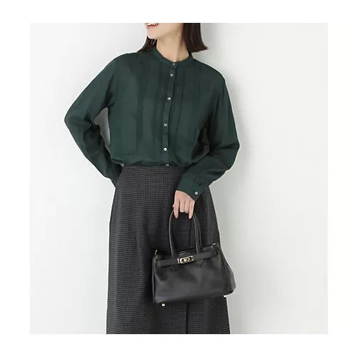 【ヒューマンウーマン/HUMAN WOMAN】のコットンジョーゼットボイルバンドシャツブラウス 人気、トレンドファッション・服の通販 founy(ファニー) 　ファッション　Fashion　レディースファッション　Fashion for Women　トップス・カットソー　Cut & Sew Tops　シャツ・ブラウス・オフィスカジュアル　Elegant Blouses & Button-Ups　おすすめ　Recommended / Our Picks　インナー　Innerwear　スタンダード　Standard, Basic　エレガント 上品　Elegant　 other-1|ID: prp329100004717795 ipo3291000000034090004