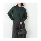 【ヒューマンウーマン/HUMAN WOMAN】のコットンジョーゼットボイルバンドシャツブラウス グリーン|ID: prp329100004717795 ipo3291000000034090006