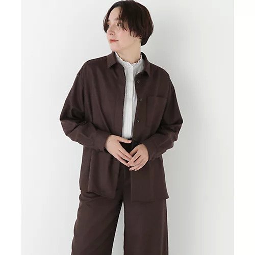 【ヒューマンウーマン/HUMAN WOMAN】のライトフラノウォッシャブルシャツ インテリア・キッズ・メンズ・レディースファッション・服の通販 founy(ファニー) 　ファッション　Fashion　レディースファッション　Fashion for Women　トップス・カットソー　Cut & Sew Tops　シャツ・ブラウス・オフィスカジュアル　Elegant Blouses & Button-Ups　おすすめ　Recommended / Our Picks　ウォッシャブル　Machine Washable　ウォーム　Warm Fabric　スタンダード　Standard, Basic　セットアップ　Set-Up, Coordinated Outfit　トップブラウン|ID: prp329100004717798 ipo3291000000034090025