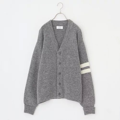 【トゥエルブクローゼット/12closet】の【石上美津江さんコラボ】モヘア混ライン入りカーディガン インテリア・キッズ・メンズ・レディースファッション・服の通販 founy(ファニー) 　ファッション　Fashion　レディースファッション　Fashion for Women　トップス・カットソー　Cut & Sew Tops　カーディガン・羽織り　Layered Style Cardigans　カーディガン　Cardigan, Knitwear　コラボ　Collaboration, Collab　グレー|ID: prp329100004717811 ipo3291000000034090117