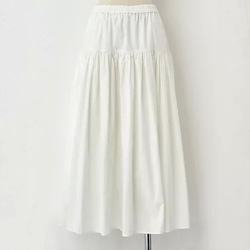 【トゥエルブクローゼット/12closet】の【石上美津江さんコラボ】【洗える】切替ギャザースカート インテリア・キッズ・メンズ・レディースファッション・服の通販 founy(ファニー) 　ファッション　Fashion　レディースファッション　Fashion for Women　スカート　Skirts　ギャザー　Gathered, Ruffled　コラボ　Collaboration, Collab　タイツ　Tights, Legwear　タイプライター　Typewriter Fabric, Crisp Cotton　ポケット　Pocket, Pocket Detail　切替　Switching, Contrast Panel　洗える　Machine Washable　オフホワイト|ID: prp329100004717827 ipo3291000000034090222