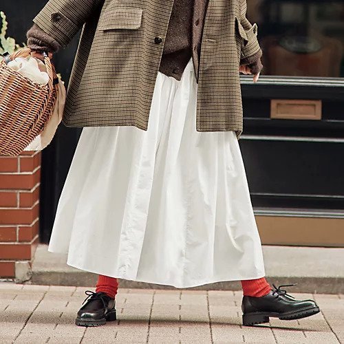 【トゥエルブクローゼット/12closet】の【石上美津江さんコラボ】【洗える】切替ギャザースカート 人気、トレンドファッション・服の通販 founy(ファニー) 　ファッション　Fashion　レディースファッション　Fashion for Women　スカート　Skirts　ギャザー　Gathered, Ruffled　コラボ　Collaboration, Collab　タイツ　Tights, Legwear　タイプライター　Typewriter Fabric, Crisp Cotton　ポケット　Pocket, Pocket Detail　切替　Switching, Contrast Panel　洗える　Machine Washable　other-2|ID: prp329100004717827 ipo3291000000034464059