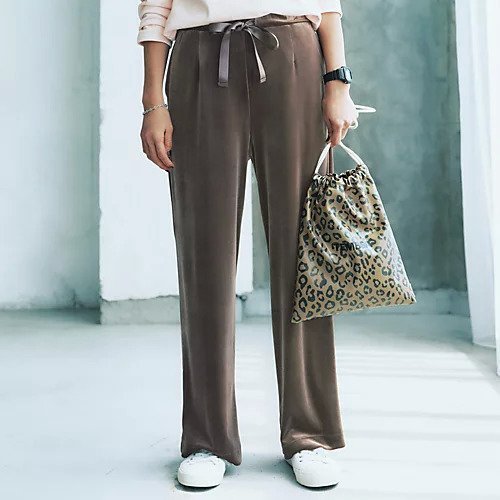 【トゥエルブクローゼット/12closet】の【洗える】【ストレッチ】ベロアパンツ 人気、トレンドファッション・服の通販 founy(ファニー) 　ファッション　Fashion　レディースファッション　Fashion for Women　パンツ　Pants & Trousers　ストレッチ　Stretch, Stretchy Fabric　ストレート　Straight, Straight Cut　トレンド　Trend, Trending Now　ドレープ　Drape, Draping Fabric　ベロア　Velour, Soft Velvet　エレガント 上品　Elegant　洗える　Machine Washable　秋　Autumn　other-2|ID: prp329100004717840 ipo3291000000034337775