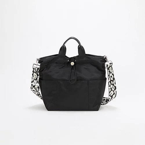 【トプカピ/TOPKAPI】の【TREASURE TOPKAPI】ナイロン パターンベルト付き 2way トートバッグ / 8ポケット インテリア・キッズ・メンズ・レディースファッション・服の通販 founy(ファニー) 　ファッション　Fashion　レディースファッション　Fashion for Women　バッグ　Bags　ベルト&ウエストマーク　Belts & Waist Accessories　ショルダー　Shoulder, Shoulder Strap　シンプル　Simple, Minimal　パターン　Pattern, Design Print　ポケット　Pocket, Pocket Detail　レオパード　Leopard, Animal Print　エレガント 上品　Elegant　巾着　Drawstring Bag, Kinchaku　ビジネス 仕事 通勤　Business / Work / Commuting　ブラック|ID: prp329100004717872 ipo3291000000034090519