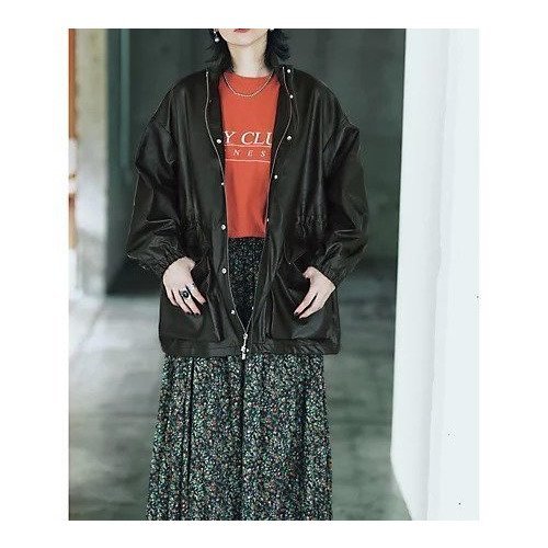 【カレンソロジー/Curensology】のヴィンテージフェイクレザーコート 人気、トレンドファッション・服の通販 founy(ファニー) 　ファッション　Fashion　レディースファッション　Fashion for Women　アウター　Coat / Outerwear Collection　コート・ロングコート・ピーコート　Long Coats, Peacoats & More　スタンド　Stand Collar, Upright Stand　ドローコード　Drawcord, Drawstring Cord　フロント　Front, Front Design　ミドル　Middle Length, Mid Height　冬　Winter / This Winter　秋　Autumn　other-2|ID: prp329100004717910 ipo3291000000034090783