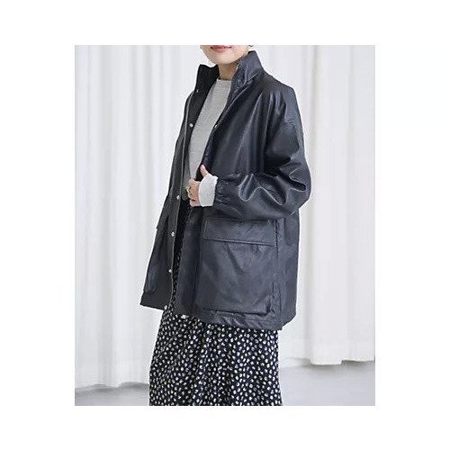 【カレンソロジー/Curensology】のヴィンテージフェイクレザーコート 人気、トレンドファッション・服の通販 founy(ファニー) 　ファッション　Fashion　レディースファッション　Fashion for Women　アウター　Coat / Outerwear Collection　コート・ロングコート・ピーコート　Long Coats, Peacoats & More　スタンド　Stand Collar, Upright Stand　ドローコード　Drawcord, Drawstring Cord　フロント　Front, Front Design　ミドル　Middle Length, Mid Height　冬　Winter / This Winter　秋　Autumn　other-3|ID: prp329100004717910 ipo3291000000034090784
