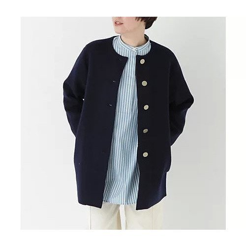 【ヒューマンウーマン/HUMAN WOMAN】の接結ニットコート インテリア・キッズ・メンズ・レディースファッション・服の通販 founy(ファニー) 　ファッション　Fashion　レディースファッション　Fashion for Women　アウター　Coat / Outerwear Collection　コート・ロングコート・ピーコート　Long Coats, Peacoats & More　おすすめ　Recommended / Our Picks　カーディガン　Cardigan, Knitwear　スタンダード　Standard, Basic　ボトム　Bottoms, Lower Wear　エレガント 上品　Elegant　ネイビー|ID: prp329100004717925 ipo3291000000034090892