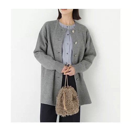 【ヒューマンウーマン/HUMAN WOMAN】の接結ニットコート インテリア・キッズ・メンズ・レディースファッション・服の通販 founy(ファニー) 　ファッション　Fashion　レディースファッション　Fashion for Women　アウター　Coat / Outerwear Collection　コート・ロングコート・ピーコート　Long Coats, Peacoats & More　おすすめ　Recommended / Our Picks　カーディガン　Cardigan, Knitwear　スタンダード　Standard, Basic　ボトム　Bottoms, Lower Wear　エレガント 上品　Elegant　グレー|ID: prp329100004717925 ipo3291000000034090894