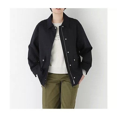 【ヒューマンウーマン/HUMAN WOMAN】のコットンツイルストレッチブルゾン インテリア・キッズ・メンズ・レディースファッション・服の通販 founy(ファニー) 　ファッション　Fashion　レディースファッション　Fashion for Women　アウター　Coat / Outerwear Collection　ブルゾンジャケット・スポーティアウター　Blouson Jackets　おすすめ　Recommended / Our Picks　スタンダード　Standard, Basic　ストレッチ　Stretch, Stretchy Fabric　ツイル　Twist, Twisted Detail　ドット　Polka Dot, Dot Pattern　ベスト　Vest, Waistcoat　ボトム　Bottoms, Lower Wear　秋　Autumn　ネイビー&#215;ネイビー|ID: prp329100004717927 ipo3291000000034090910