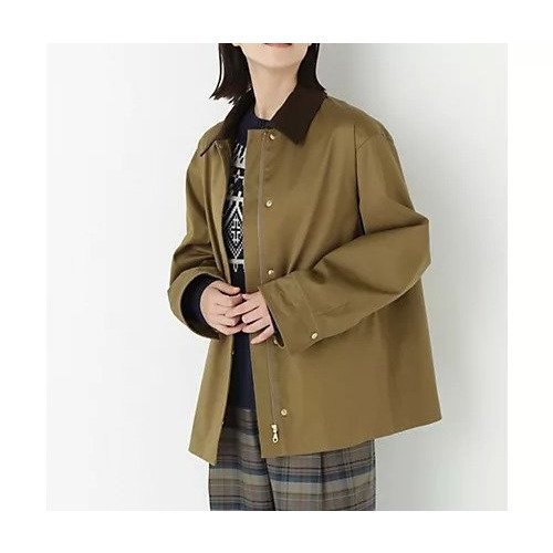 【ヒューマンウーマン/HUMAN WOMAN】のコットンツイルストレッチブルゾン インテリア・キッズ・メンズ・レディースファッション・服の通販 founy(ファニー) 　ファッション　Fashion　レディースファッション　Fashion for Women　アウター　Coat / Outerwear Collection　ブルゾンジャケット・スポーティアウター　Blouson Jackets　おすすめ　Recommended / Our Picks　スタンダード　Standard, Basic　ストレッチ　Stretch, Stretchy Fabric　ツイル　Twist, Twisted Detail　ドット　Polka Dot, Dot Pattern　ベスト　Vest, Waistcoat　ボトム　Bottoms, Lower Wear　秋　Autumn　ベージュ&#215;ブラウン|ID: prp329100004717927 ipo3291000000034090911