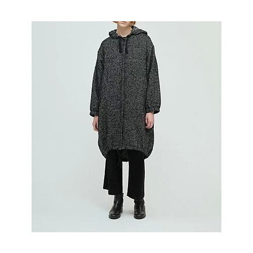 【ミズイロ インド/mizuiro ind】のウールブレンドフードコート インテリア・キッズ・メンズ・レディースファッション・服の通販 founy(ファニー) 　ファッション　Fashion　レディースファッション　Fashion for Women　アウター　Coat / Outerwear Collection　コート・ロングコート・ピーコート　Long Coats, Peacoats & More　クラシカル　Classical, Vintage-Inspired　ポケット　Pocket, Pocket Detail　モッズコート　Mods Coat, Military Parka　ワーク　Workwear, Utility Style　ブラック|ID: prp329100004717935 ipo3291000000034090956