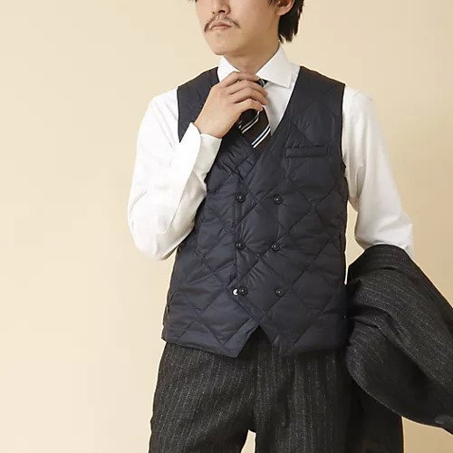 【ノーリーズ グッドマン/NOLLEY'S goodman / MEN】の【TAION/タイオン】W-BREASTED SNAP BUTTON DOWN GILET 25AW 人気、トレンドファッション・服の通販 founy(ファニー) 　ファッション　Fashion　メンズファッション　Fashion for Men　2025年　2025　2025-2026秋冬・A/W　Autumn/Winter 2025–26 AW25–26　キルト　Quilt, Quilted Fabric　シンプル　Simple, Minimal　ダウン　Down, Puffer　ポケット　Pocket, Pocket Detail　軽量　Lightweight, Ultra Light　other-3|ID: prp329100004717958 ipo3291000000034091143
