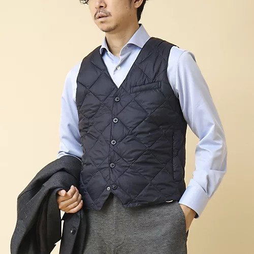 【ノーリーズ グッドマン/NOLLEY'S goodman / MEN】の【TAION/タイオン】SINGLE SNAP BUTTON DOWN GILET 25AW インテリア・キッズ・メンズ・レディースファッション・服の通販 founy(ファニー) 　ファッション　Fashion　メンズファッション　Fashion for Men　2025年　2025　2025-2026秋冬・A/W　Autumn/Winter 2025–26 AW25–26　キルト　Quilt, Quilted Fabric　シンプル　Simple, Minimal　ダウン　Down, Puffer　ポケット　Pocket, Pocket Detail　軽量　Lightweight, Ultra Light　ダークネイビー|ID: prp329100004717961 ipo3291000000034091156