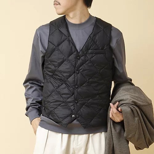 【ノーリーズ グッドマン/NOLLEY'S goodman / MEN】の【TAION/タイオン】SINGLE SNAP BUTTON DOWN GILET 25AW インテリア・キッズ・メンズ・レディースファッション・服の通販 founy(ファニー) 　ファッション　Fashion　メンズファッション　Fashion for Men　2025年　2025　2025-2026秋冬・A/W　Autumn/Winter 2025–26 AW25–26　キルト　Quilt, Quilted Fabric　シンプル　Simple, Minimal　ダウン　Down, Puffer　ポケット　Pocket, Pocket Detail　軽量　Lightweight, Ultra Light　ブラック|ID: prp329100004717961 ipo3291000000034091158