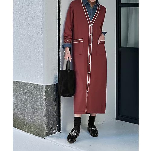 【スタイルデリ/STYLE DELI】の【LUXE】ライン配色ニットワンピース インテリア・キッズ・メンズ・レディースファッション・服の通販 founy(ファニー) 　ファッション　Fashion　レディースファッション　Fashion for Women　ワンピース　Dresses　ニットワンピース　Knit Dresses　インナー　Innerwear　春　Spring　カットソー　Cut and Sewn Top　シンプル　Simple, Minimal　スタイリッシュ　Stylish, Fashionable　スリット　Slit, Slit Detail　タートル　Turtleneck, Turtle Collar　長袖　Long Sleeve, Full Sleeve　ハイネック　High Neck, Mock Neck　フォルム　Silhouette, Form　ペチコート　Petticoat, Underskirt　ポケット　Pocket, Pocket Detail　メタル　Metal, Metal Parts　レギンス　Leggings, Stretch Pants　冬　Winter / This Winter　A/W・秋冬　Autumn/Winter　カッパーブラウン|ID: prp329100004719400 ipo3291000000034103071