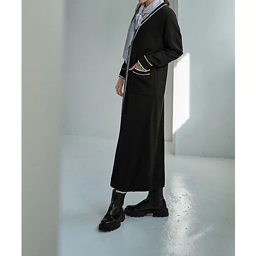 【スタイルデリ/STYLE DELI】の【LUXE】ライン配色ニットワンピース 人気、トレンドファッション・服の通販 founy(ファニー) 　ファッション　Fashion　レディースファッション　Fashion for Women　ワンピース　Dresses　ニットワンピース　Knit Dresses　インナー　Innerwear　春　Spring　カットソー　Cut and Sewn Top　シンプル　Simple, Minimal　スタイリッシュ　Stylish, Fashionable　スリット　Slit, Slit Detail　タートル　Turtleneck, Turtle Collar　長袖　Long Sleeve, Full Sleeve　ハイネック　High Neck, Mock Neck　フォルム　Silhouette, Form　ペチコート　Petticoat, Underskirt　ポケット　Pocket, Pocket Detail　メタル　Metal, Metal Parts　レギンス　Leggings, Stretch Pants　冬　Winter / This Winter　A/W・秋冬　Autumn/Winter　other-3|ID: prp329100004719400 ipo3291000000034103077