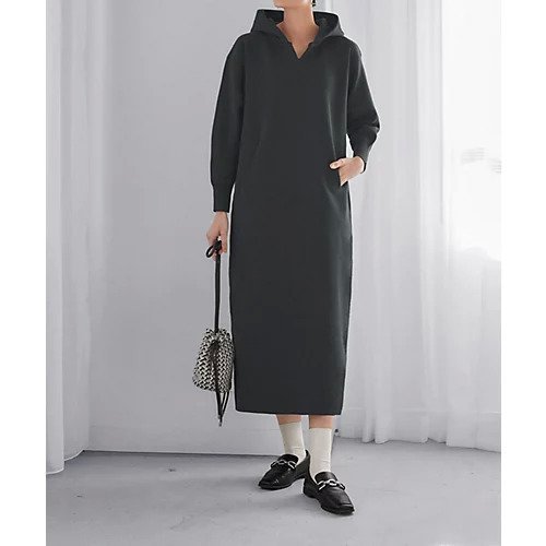 【スタイルデリ/STYLE DELI】の【LUXE】ニットパーカーワンピースC 人気、トレンドファッション・服の通販 founy(ファニー) 　ファッション　Fashion　レディースファッション　Fashion for Women　ワンピース　Dresses　イエロー　Yellow　スウェット / スエット　Sweatshirt, Sweatwear　ストレート　Straight, Straight Cut　スリット　Slit, Slit Detail　センター　Center, Center Line　ダウン　Down, Puffer　人気　Popular, Best Seller　パターン　Pattern, Design Print　フォルム　Silhouette, Form　ベーシック　Basic, Essential　ポケット　Pocket, Pocket Detail　ループ　Loop, Loop Knit　夏　Summer　 other-1|ID: prp329100004719402 ipo3291000000034103083