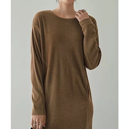 【スタイルデリ/STYLE DELI】の切替ラインリブ生地ワンピース 人気、トレンドファッション・服の通販 founy(ファニー) 　ファッション　Fashion　レディースファッション　Fashion for Women　ワンピース　Dresses　カットソー　Cut and Sewn Top　コーデュロイ　Corduroy, Cord Fabric　切替　Switching, Contrast Panel　シンプル　Simple, Minimal　ジャケット　Jacket, Outerwear　スリット　Slit, Slit Detail　ポケット　Pocket, Pocket Detail　ループ　Loop, Loop Knit　冬　Winter / This Winter　A/W・秋冬　Autumn/Winter　エレガント 上品　Elegant　ビジネス 仕事 通勤　Business / Work / Commuting　other-2|ID: prp329100004719406 ipo3291000000034103124