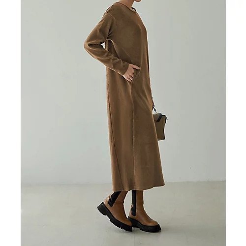 【スタイルデリ/STYLE DELI】の切替ラインリブ生地ワンピース 人気、トレンドファッション・服の通販 founy(ファニー) 　ファッション　Fashion　レディースファッション　Fashion for Women　ワンピース　Dresses　カットソー　Cut and Sewn Top　コーデュロイ　Corduroy, Cord Fabric　切替　Switching, Contrast Panel　シンプル　Simple, Minimal　ジャケット　Jacket, Outerwear　スリット　Slit, Slit Detail　ポケット　Pocket, Pocket Detail　ループ　Loop, Loop Knit　冬　Winter / This Winter　A/W・秋冬　Autumn/Winter　エレガント 上品　Elegant　ビジネス 仕事 通勤　Business / Work / Commuting　other-3|ID: prp329100004719406 ipo3291000000034103125
