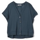 【プレインピープル/PLAIN PEOPLE】のガス強撚フライス半袖カーディガン ブルー|ID: prp329100004721531 ipo3291000000034122234